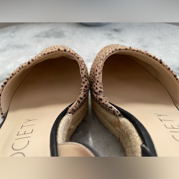 Sole Society So-Channing Black and Tan Dotted Calf Hair Espadrille Wedges - Picture 8 of 16